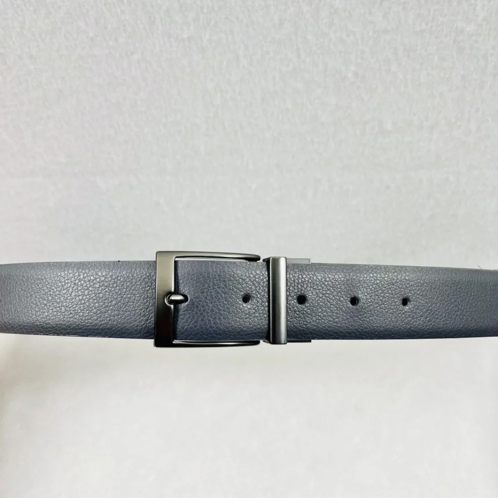 Nike Men's Genuine Leather Black Reversible Golf Belt Black Grey Size Large 36